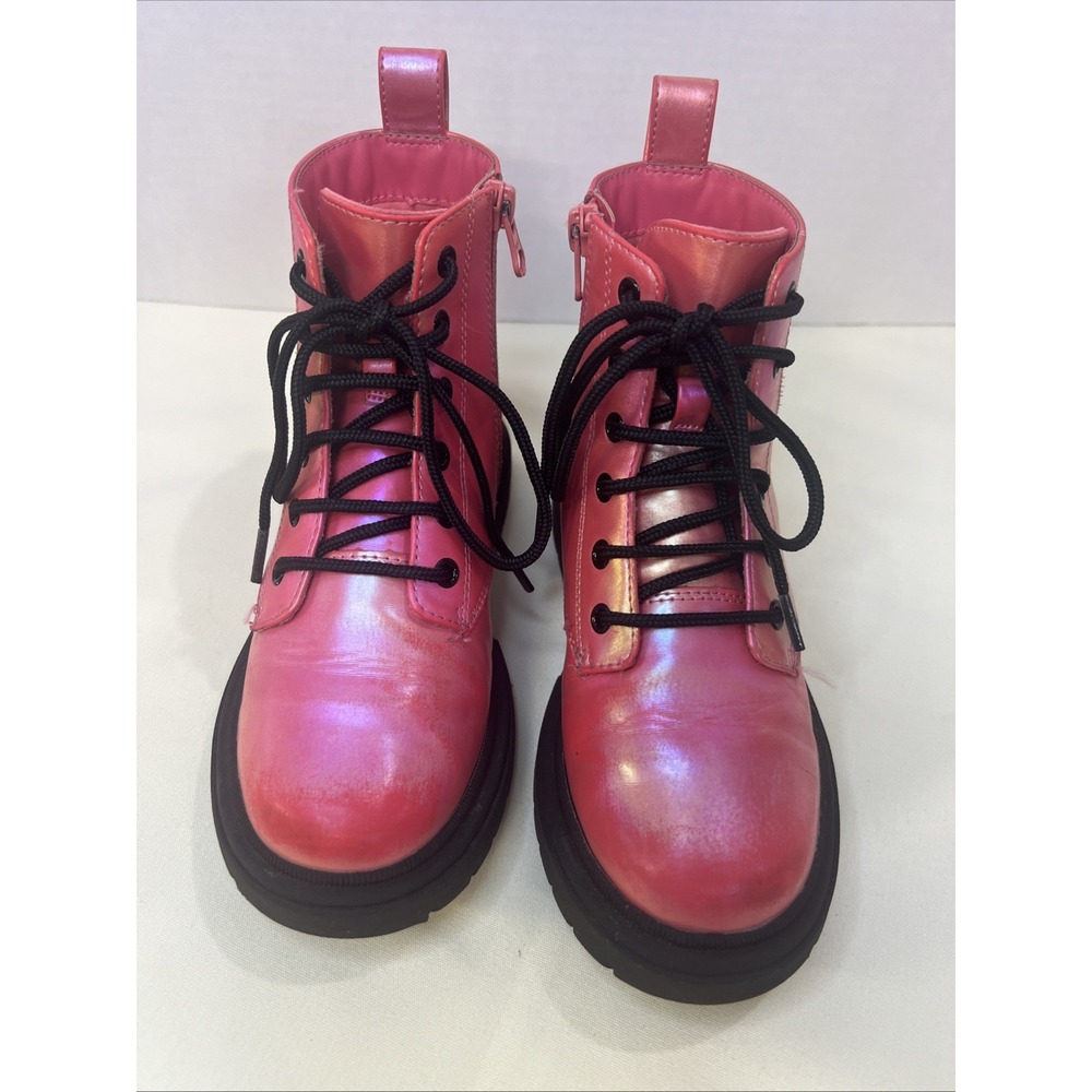 Art Class Kayden Pink Combat Lace up Boots Girls Size 1🌵🪸